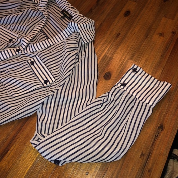 Tie front striped top - Picture 4 of 4